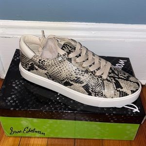 Sam Edelman snakeskin print sneakers size 9 NWT